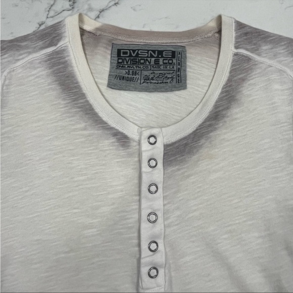 DIVISION E CO Shirt Long Sleeve 
Cream/Grey 
Size XL - Picture 3 of 8